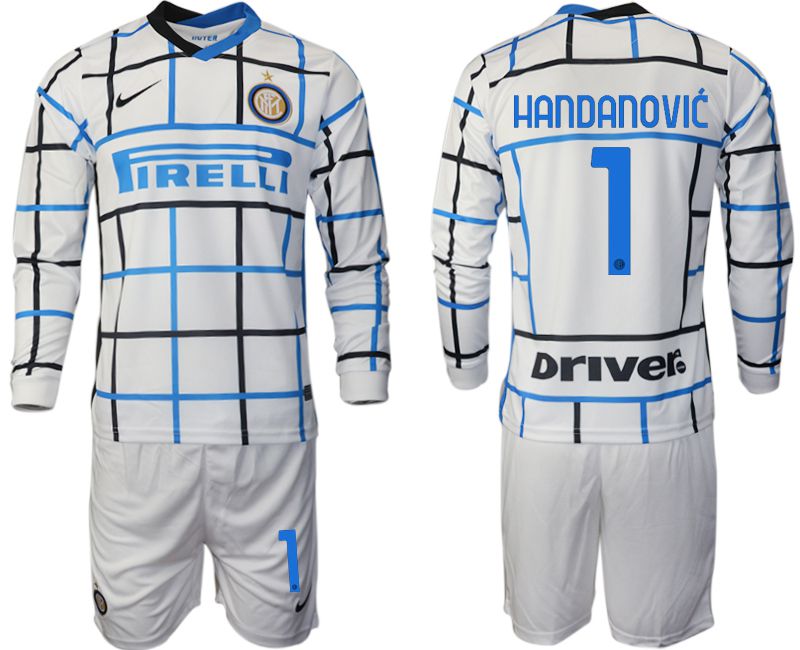 Men 2020-2021 club Inter milan away long sleeve #1 white Soccer Jerseys